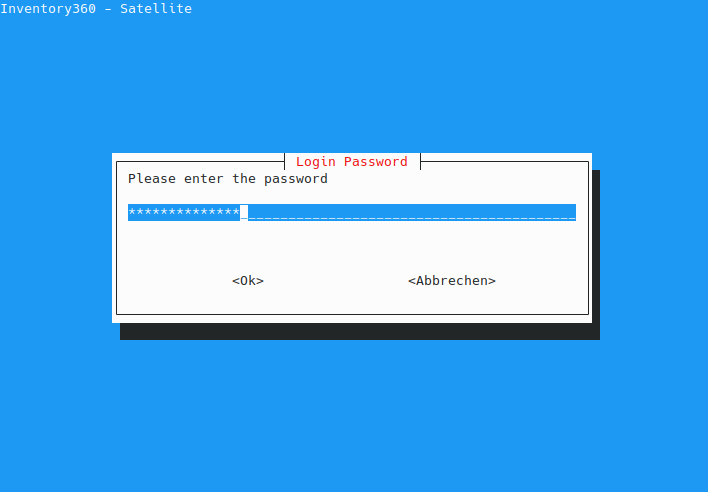 Satellit Konsole - Login Passwort