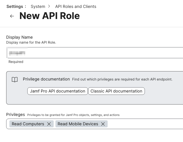 API Rolle mit passenden Rechten
