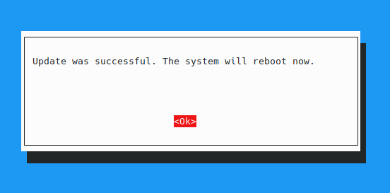 Update erfolgreich & Neustart