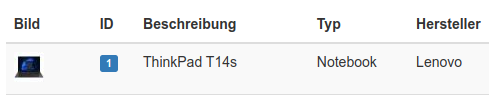 Bildanzeige innerhalb der Übersicht der Standardmodelle