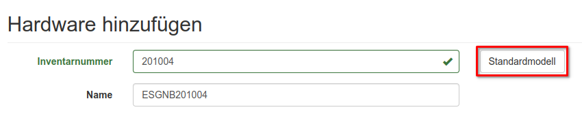 Standardmodelle aufrufen