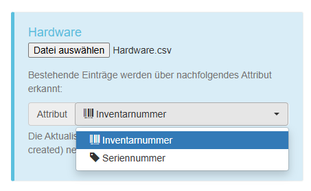 CSV-Datei hinterlegt