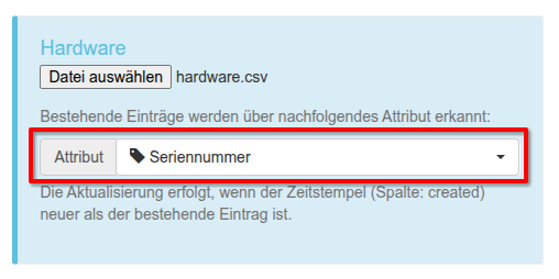 Einstellung des gemeinsamen Merkmals