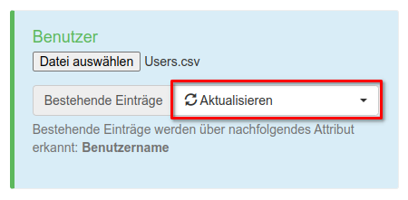 CSV-Datei hinterlegt