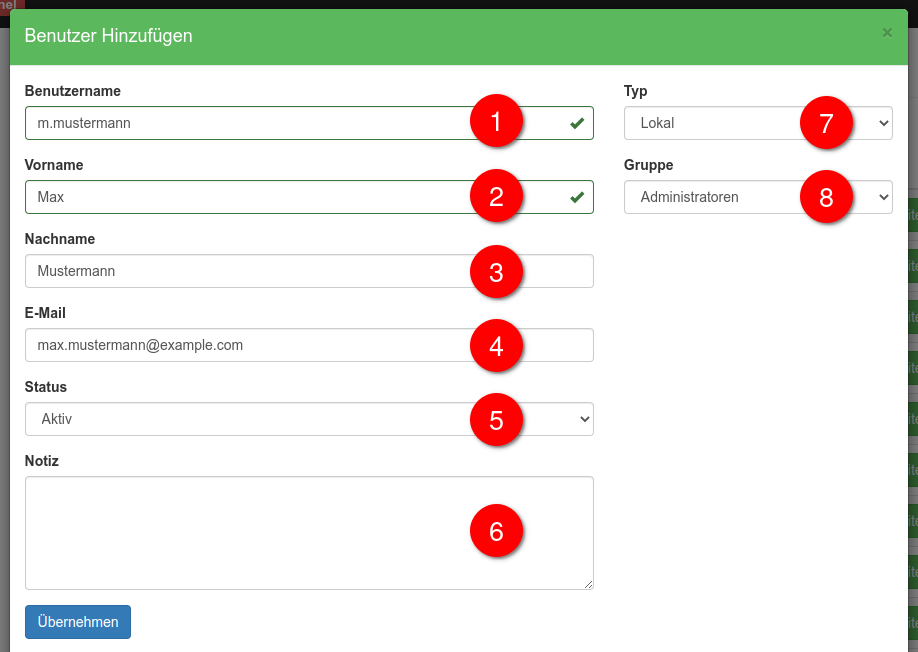 Benutzer hinzufügen