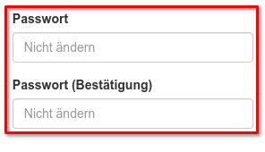 Setzen des Passwortes