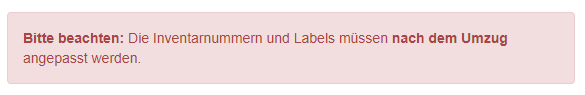 Hinweis für Migrationsschritte nach dem Umzug