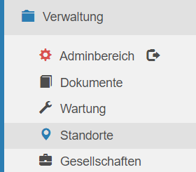 Wechsel in den gewünschten Stammdaten-Bereich