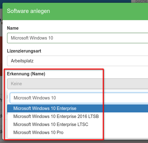 Verknüpfung zum Bereich Software & Lizenzen
