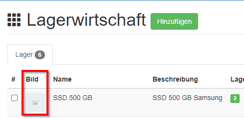 Bilder in der Übersicht der Lagerwirtschaft
