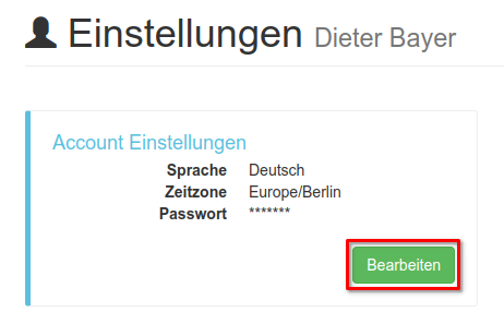 Account Einstellungen bearbeiten