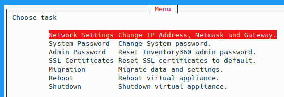 Netzwerkkonfiguration in der Verwaltungskonsole