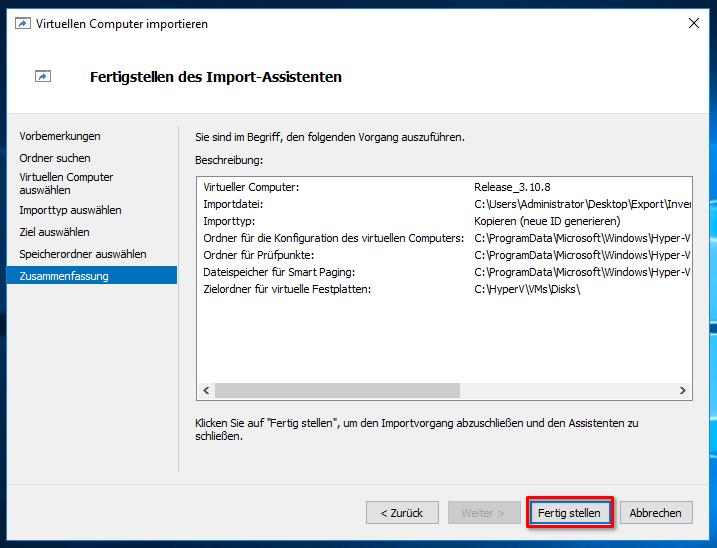 Schritt 7 - Zusammenfassung