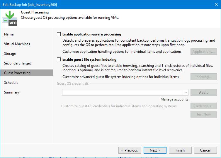 Guest Processing in Veeam