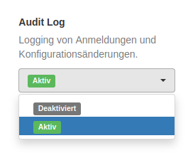 Aktivierung und Deaktivierung des Audit Logs