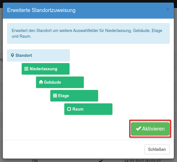 Aktivierung der erweiterten Standortzuweisung
