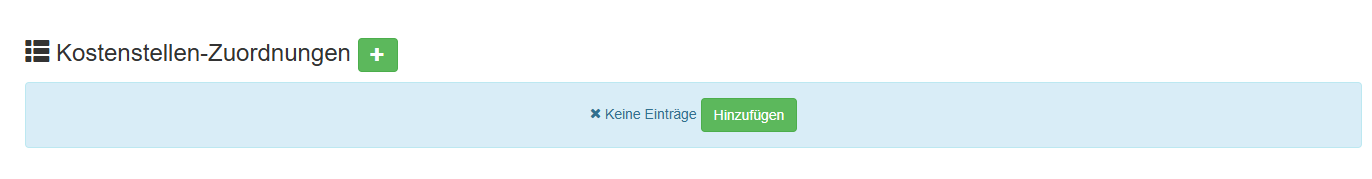 Kostenstellen-Zuordnungen - Benutzerdefinierte Felder