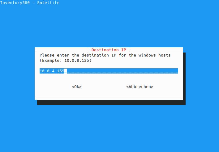 Satellit Konsole - Zielcomputer