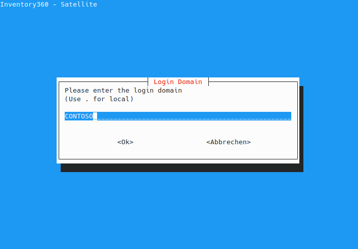 Satellit Konsole - Login Domain