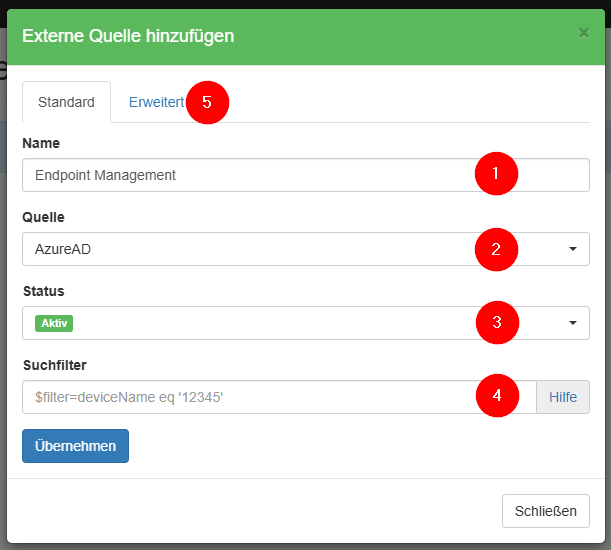Microsoft 365 Tenant als Discovery Quelle hinzufügen