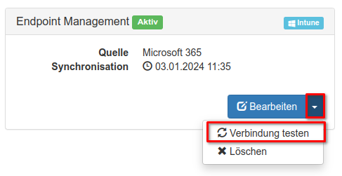 Microsoft Intune Verbindung testen