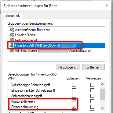 Berechtigungen gesetzt