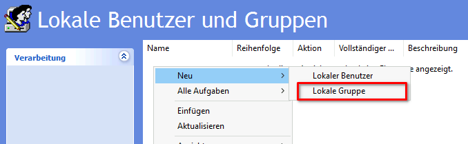 Neue Zuweisung anlegen