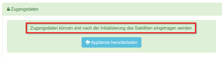 Der Satellit ist noch nicht verbunden