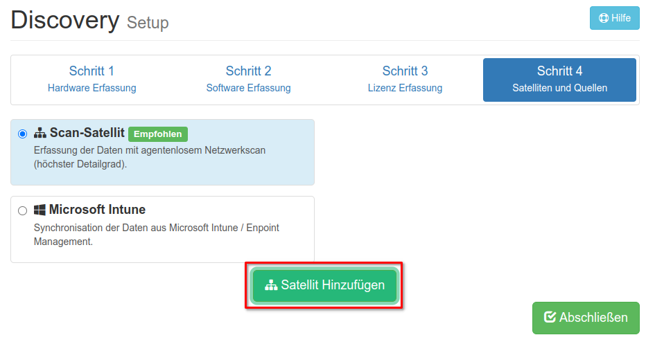 Schritt 4 - Satellit hinzufügen