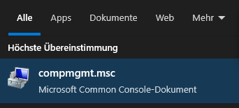 Computerverwaltung aufrufen