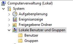Lokale Benutzer und Gruppen aufrufen