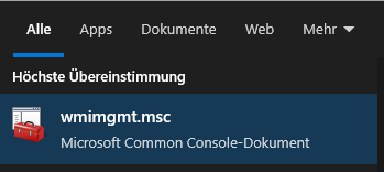 WMI Managementkonsole öffnen