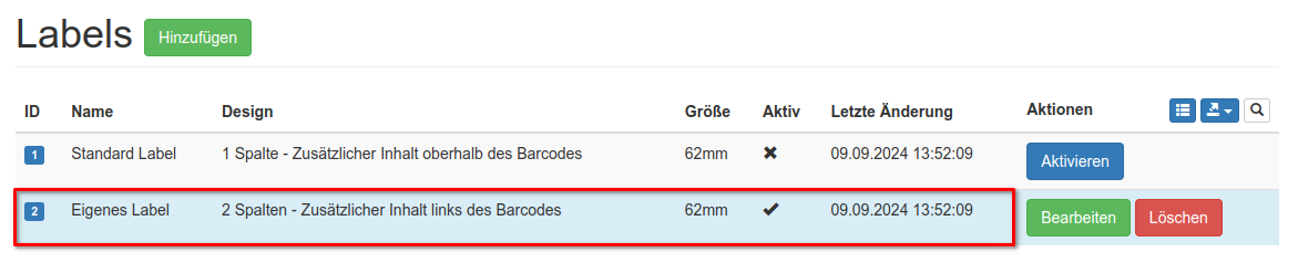 Aktives Label-Design