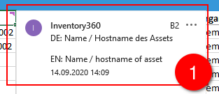 Hinweise in der Spaltenüberschrift