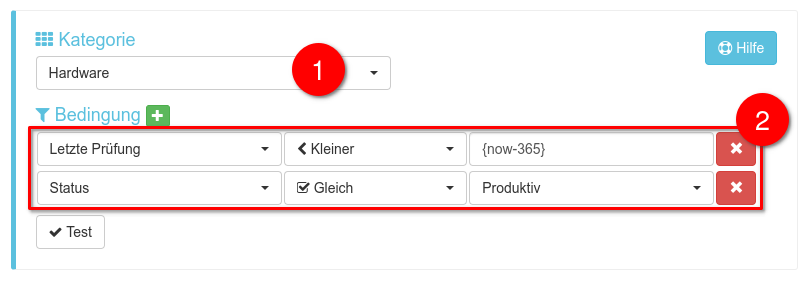 Bedingungen einer eigenen Benachrichtigung