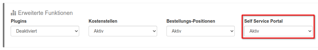 Aktivieren des Service Portals