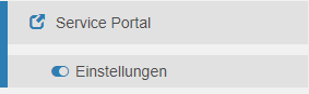 Einstellungsbereich des Service Portals