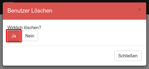 Bestätigung - Benutzer löschen