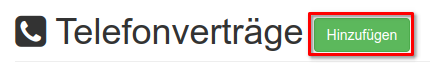 Anlegen eines Telefonvertrages