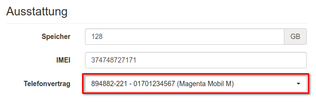 Auswahl des Telefonvertrags bei einem Smartphone