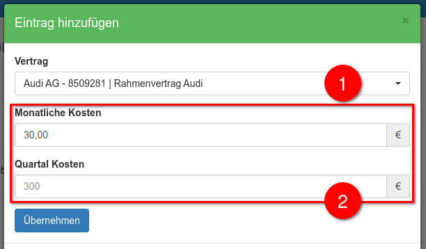 Details der Zuordnung