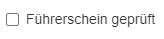 Checkliste zwecks Prüfung des Führerscheins