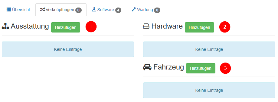 Austattung des Assets