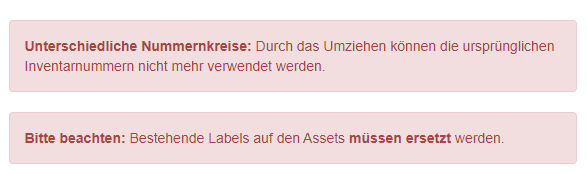 Warnung bei abweichenden Nummernkreisen
