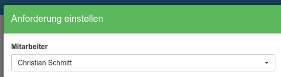 Auswahl des Mitarbeiters