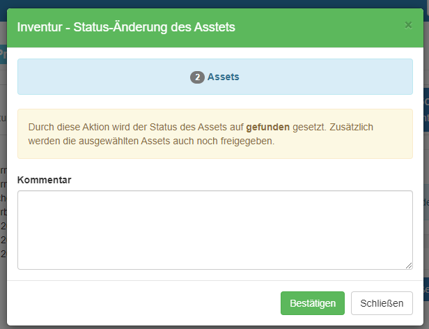 Möglichkeit der Kommentareingabe