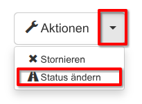 Änderung des Status einer Anforderung