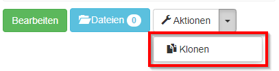 Aktions-Button zum Klonen von Lizenzen