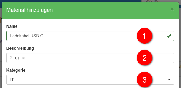 Anlegen eines neuen Lagerartikels