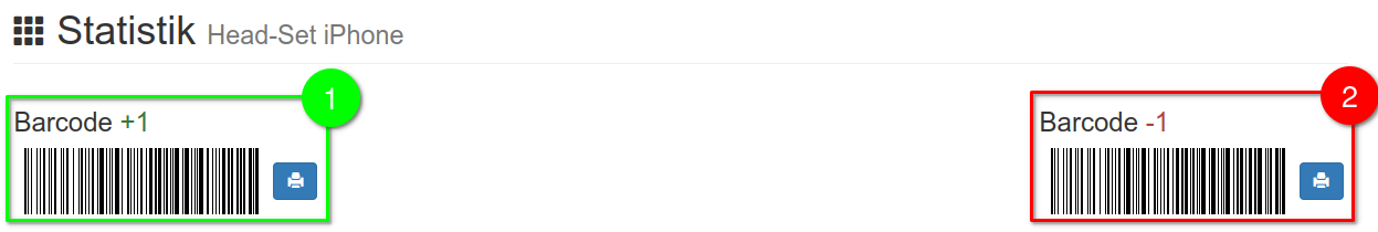 Anzeige und Drucken der Barcodes